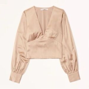 Abercrombie & Fitch Satin Cream Blouse